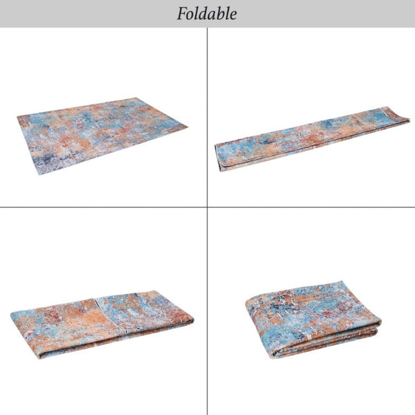 English Elm Maval Chenille Area Rug Machine Washable Low Pile Bohemian Design for Living Room Multi B189P188970