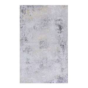 English Elm Maval Chenille Area Rug Machine Washable Low Pile Bohemian Design for Living Room Gray B189P188978