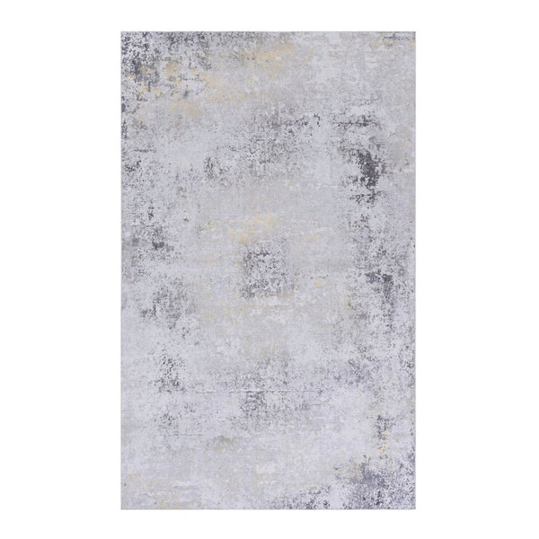 English Elm Maval Chenille Area Rug Machine Washable Low Pile Bohemian Design for Living Room Gray B189P188978