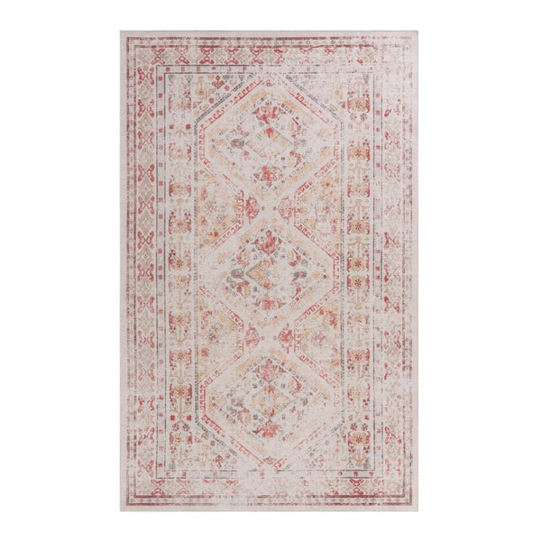 English Elm Maval Chenille Area Rug Machine Washable Low Pile Bohemian Design for Living Room Beige B189P188994