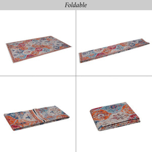 English Elm Maval Chenille Area Rug Machine Washable Low Pile Contemporary Living Room Floor B189P189012