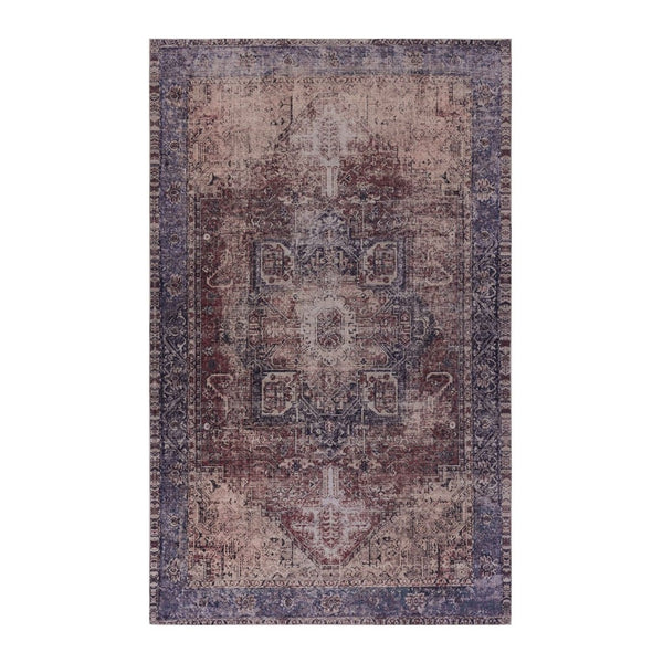 English Elm Maval Chenille Area Rug Washable Bohemian Low Pile Non Slip Living Room Floor Mat B189P189028