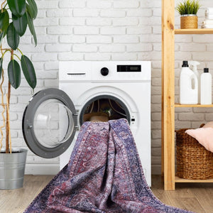 English Elm Maval Chenille Area Rug Machine Washable Low Pile Non-Slip Living Room Floor Burgundy B189P189029