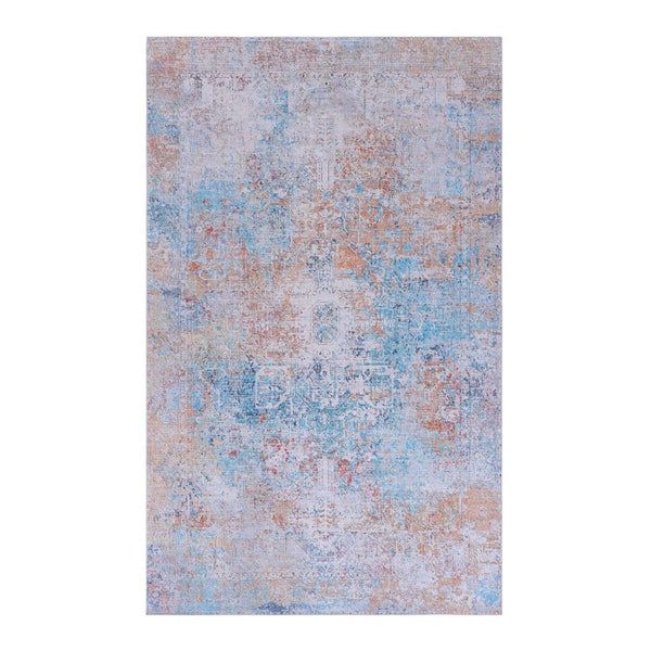 English Elm Maval Yellow Chenille Washable Area Rug with Non-Slip Backing for Living Spaces B189P189034