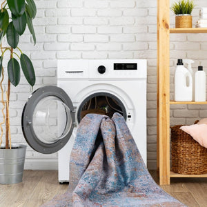 English Elm Maval Chenille Area Rug Machine Washable Low Pile Bohemian Design for Living Room Yellow B189P189037