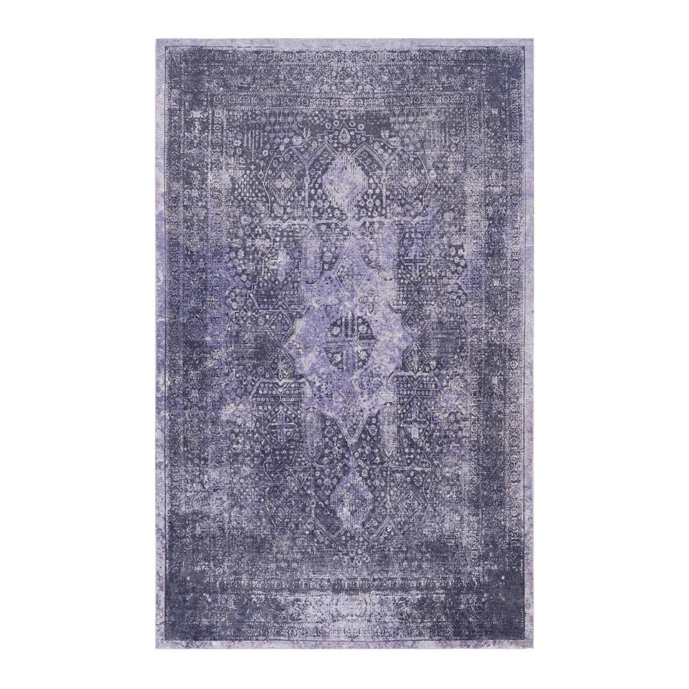 English Elm Maval Chenille Area Rug Machine Washable Low Pile Non-Slip Backing for Living Rooms B189P189043