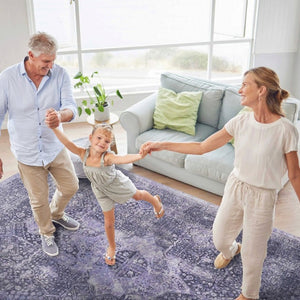 English Elm Maval Chenille Area Rug Machine Washable Low Pile Non-Slip Living Room Floor Anthracite B189P189044