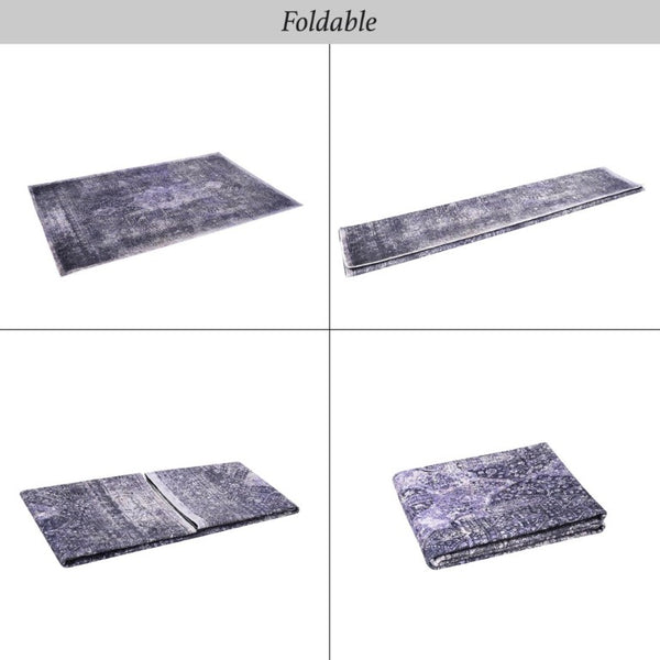 English Elm Maval Chenille Area Rug Machine Washable Low Pile Non-Slip Living Room Floor Anthracite B189P189044