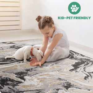 English Elm Payas Abstract Power Loomed Area Rug Polypropylene Blend for Modern Living Spaces Grey B189P493034