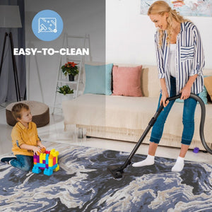 English Elm Payas Abstract Light Blue Power Loomed Polypropylene Rug for Modern Living Spaces B189P493039