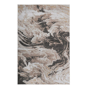 English Elm Payas Abstract Area Rug Power Loomed Polypropylene Low Pile Living Room Floor Accent Light Brown B189P493043