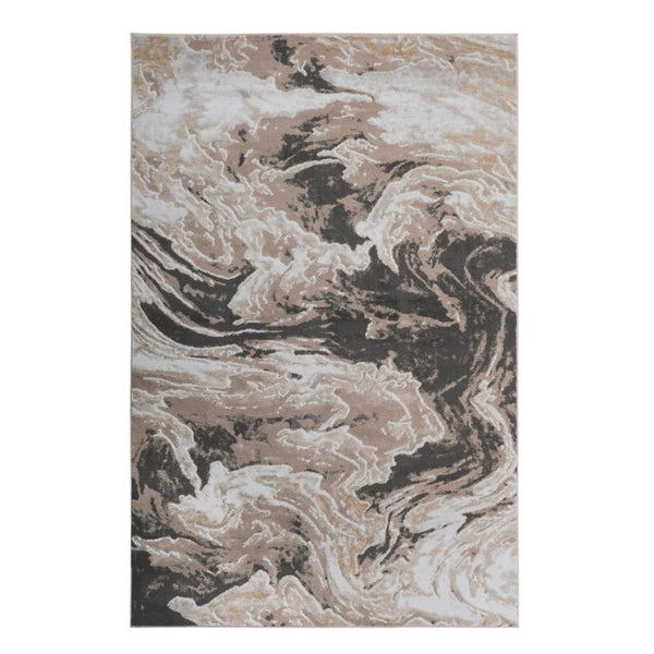 English Elm Payas Abstract Power Loomed Area Rug Polypropylene Blend for Modern Living Spaces Light Brown B189P493044