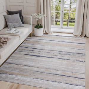 English Elm Payas Abstract Power Loomed Area Rug Polypropylene Blend for Modern Living Spaces Ivory Multi B189P493049