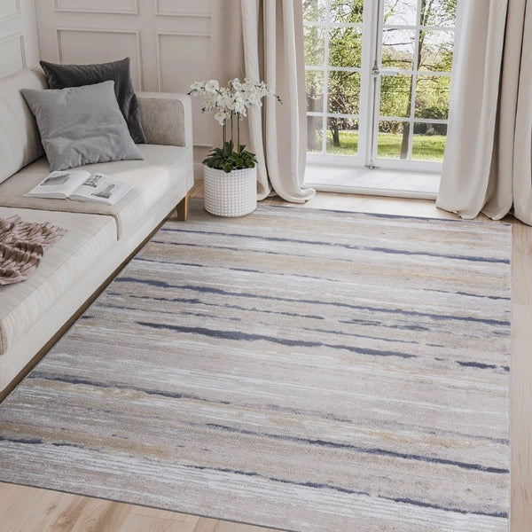 English Elm Payas Abstract Power Loomed Area Rug Polypropylene Blend for Modern Living Spaces Ivory Multi B189P493049