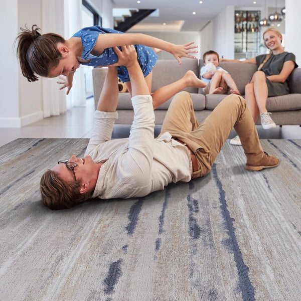 English Elm Payas Abstract Power Loomed Area Rug Polypropylene Blend for Modern Living Spaces Ivory Multi B189P493049