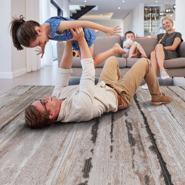 English Elm Payas Abstract Power Loomed Area Rug Polypropylene Blend for Modern Living Spaces Brown B189P493054