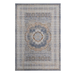 English Elm Marfi Oriental Woven Area Rug Neutral Tones Machine Made for Living and Dining Blue Polypropylene 120x93 inch B189P493060