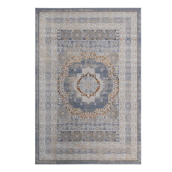 English Elm Marfi Oriental Woven Area Rug Neutral Tones Machine Made for Living and Dining Blue Polypropylene 120x93 inch B189P493060