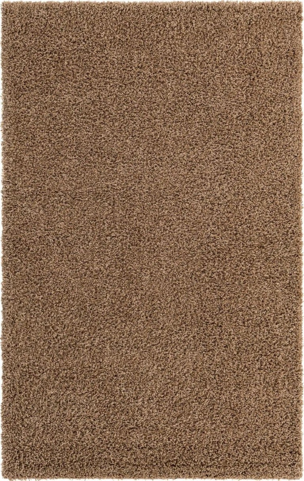 English Elm Merino High-Pile Shag Area Rug Soft Plush Synthetic Fibers for Living Rooms and Bedrooms Coffee B189P556230