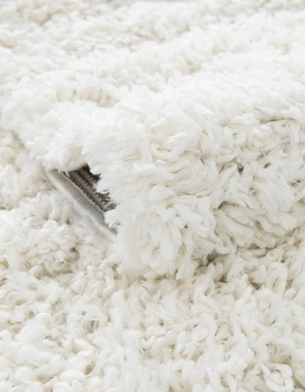 English Elm Merino High-Pile Shag Area Rug Soft Plush Synthetic Fibers for Living Rooms and Bedrooms White B189P556232