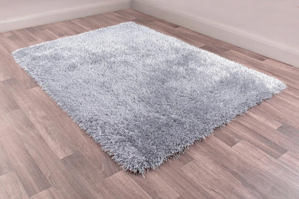 English Elm Zanca High Pile Shag Area Rug Plush Synthetic Fibers for Living Rooms and Bedrooms Gray B189P556235