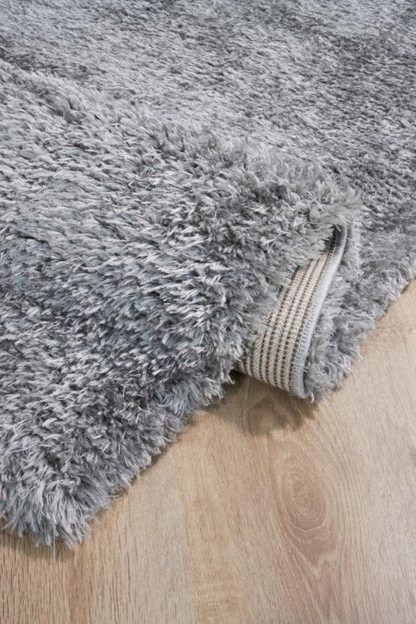 English Elm Zanca High Pile Shag Area Rug Plush Synthetic Fibers for Living Rooms and Bedrooms Gray B189P556235