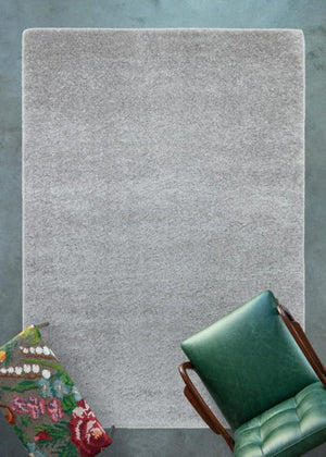 English Elm Zanca High Pile Shag Area Rug Plush Synthetic Fibers for Living Rooms and Bedrooms Gray B189P556235