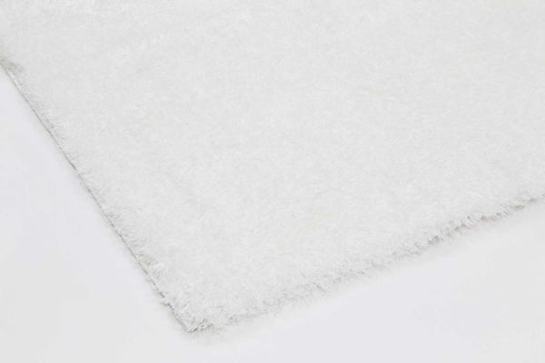 English Elm Zanca High Pile Shag Area Rug Plush Synthetic Fibers for Living Rooms and Bedrooms White B189P556237