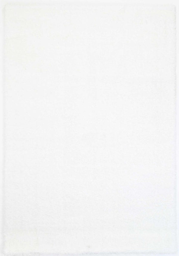 English Elm Zanca High Pile Shag Area Rug Plush Synthetic Fibers for Living Rooms and Bedrooms White B189P556237