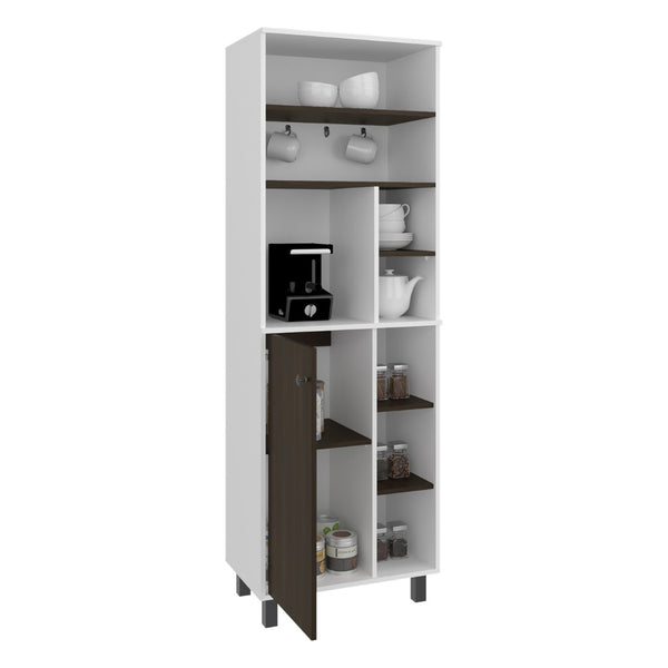 English Elm Carajillo Tall Freestanding Coffee Bar Cabinet with 8 Open Shelves for Kitchen Storage B200P524533