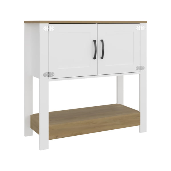 English Elm Carajillo Slim Contemporary Coffee Station with Cabinet Storage and Open Display Shelf B200P524534