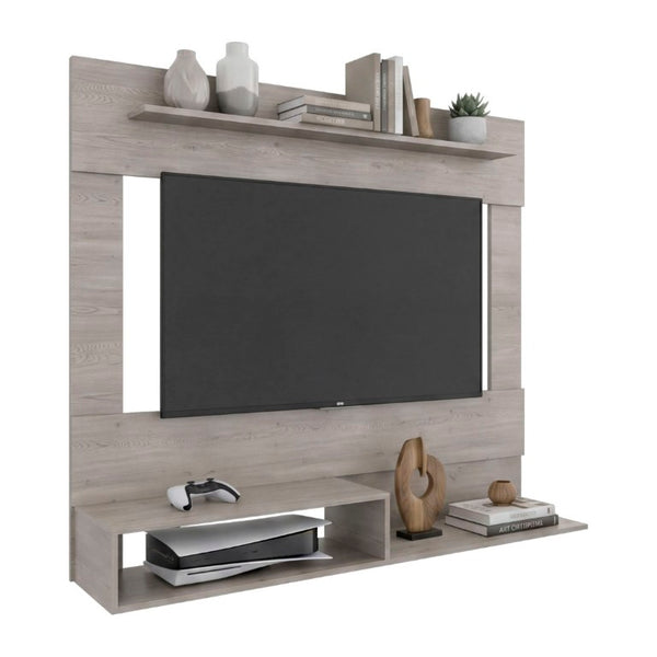 English Elm Being Floating Wall Mounted Media Console with Open Shelf and Enclosed Storage for Living Rooms B200P543530