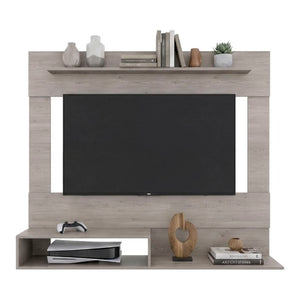 English Elm Being Floating Wall Mounted Media Console with Open Shelf and Enclosed Storage for Living Rooms B200P543530
