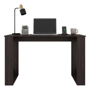 English Elm Oviedo Writing Desk Open Frame Home Office with Walnut Woodgrain Engineered Wood Top B200P543532