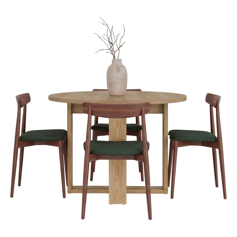 English Elm Lily Round Engineered Wood Dining Table Seats Four for Modern Compact Spaces B200P568757