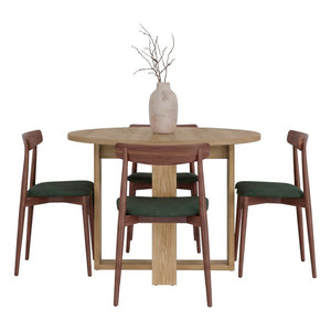 English Elm Lily Round Engineered Wood Dining Table Seats Four for Modern Compact Spaces B200P568757