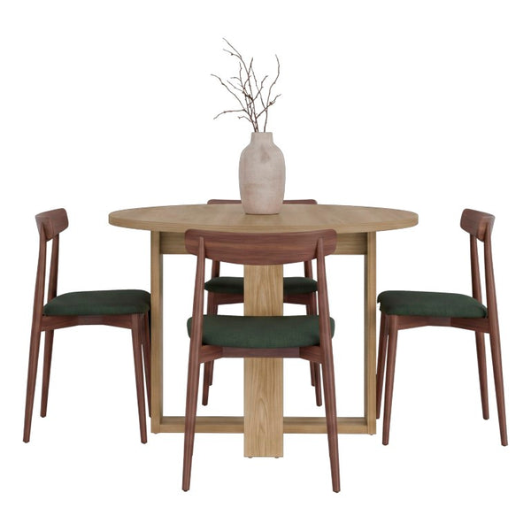 English Elm Lily Round Engineered Wood Dining Table Seats Four for Modern Compact Spaces B200P568757