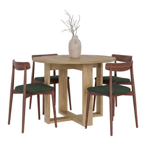 English Elm Lily Round Engineered Wood Dining Table Seats Four for Modern Compact Spaces B200P568757