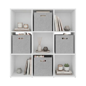 English Elm Lena 9 Cube Bookcase Organizer with Cloth Bins for Modular Living Room Storage B200P568761