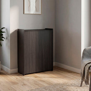English Elm Leslie Sliding Surface Writing Desk with Open Shelving for Compact Home Offices B200P569581