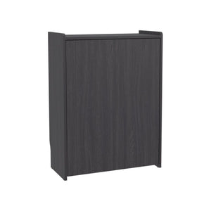 English Elm Leslie Sliding Surface Writing Desk with Open Shelving for Compact Home Offices B200P569581