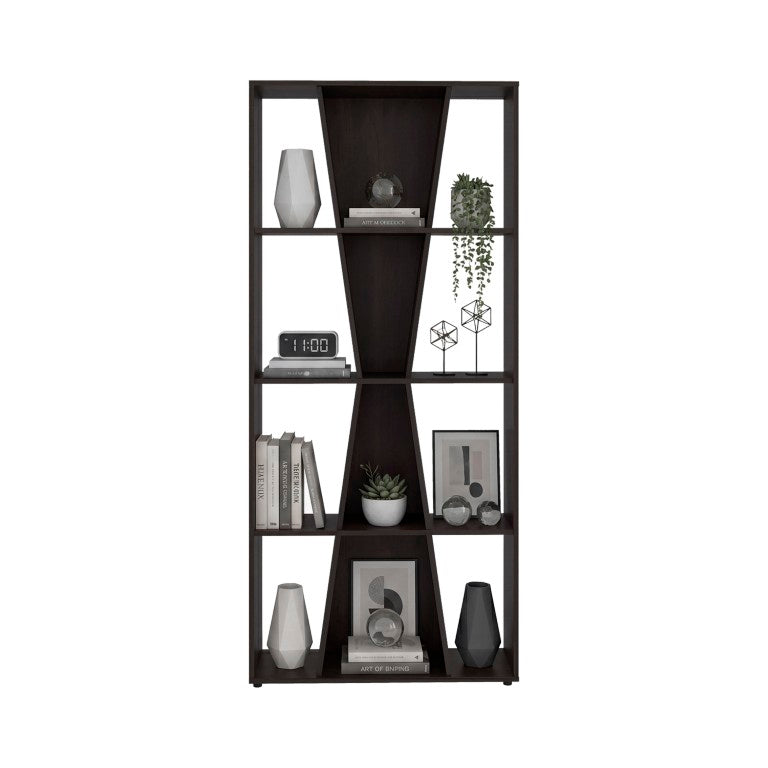 English Elm Vahugan Tall 12 Shelf Open Bookcase Engineered Wood Organizer for Home Offices B200P596428