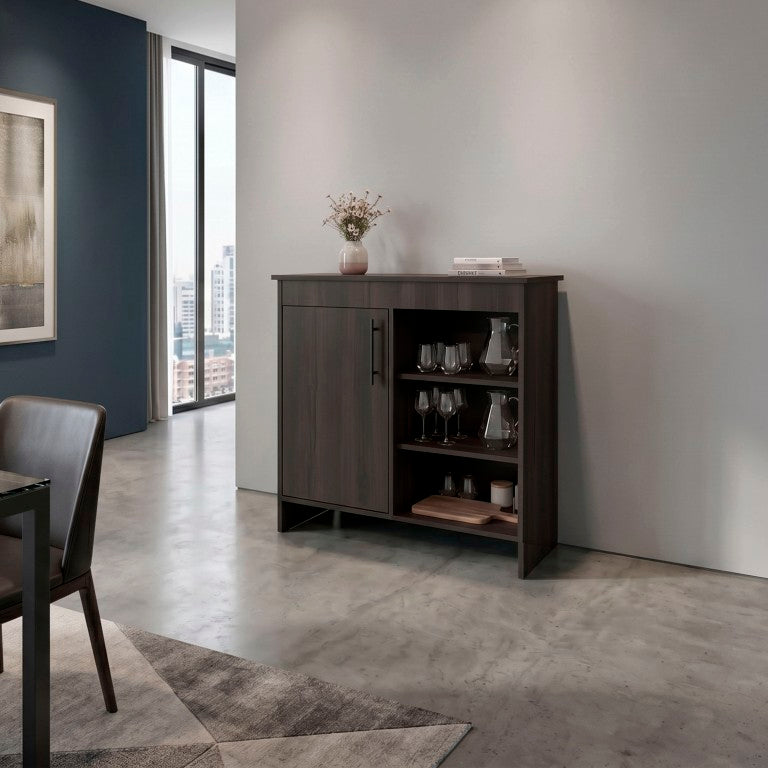 English Elm Dago Accent Buffet Cabinet with Interior Shelving for Modern Dining and Living Spaces B200P596430