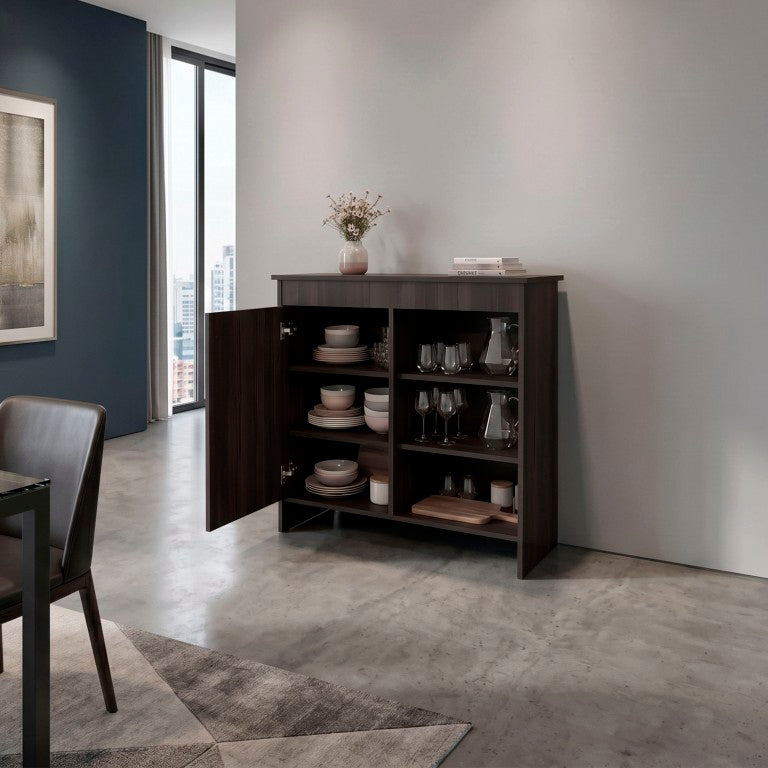 English Elm Dago Accent Buffet Cabinet with Interior Shelving for Modern Dining and Living Spaces B200P596430