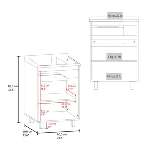 English Elm Haysi Frosted Glass Bathroom Vanity Cabinet with Resin Sink and Interior Storage Shelves B200S00468
