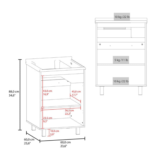 English Elm Haysi Frosted Glass Bathroom Vanity Cabinet with Resin Sink and Interior Storage Shelves B200S00468