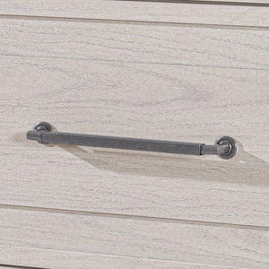 English Elm Ciara Wide Beige Dresser with Matte Black Bar Handles and Block Foot Base B201P499220