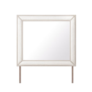 English Elm Ciara Beige Fabric Upholstered Dresser Mirror for Queen and King Bedroom Settings B201P501916