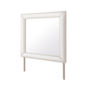 English Elm Ciara Beige Fabric Upholstered Dresser Mirror for Queen and King Bedroom Settings B201P501916