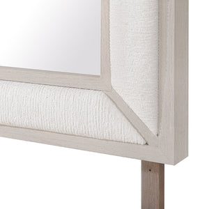 English Elm Ciara Beige Fabric Upholstered Dresser Mirror for Queen and King Bedroom Settings B201P501916